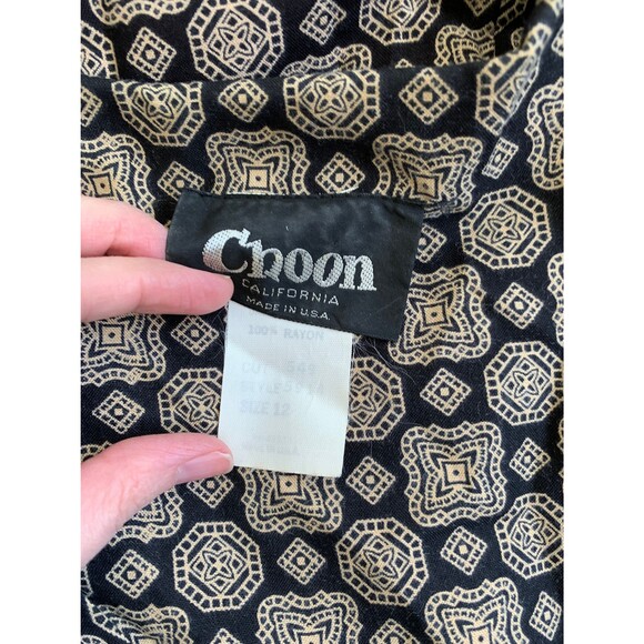 Vintage 80s Neutral Print Dress with Matching Long Jacket M - Picture 6 of 10